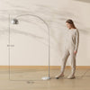 HOMCOM Arc Floor Lamp for Living Room, Modern Adjustable Standing Lamp with Faux Black Marble Base Silver Tone