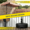 Outsunny Water/Sand Fillable Half Parasol Umbrella Base - Black