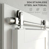 HOMCOM Sliding Door Hardware Kit Heavy Duty 304 Stainless Steel 152 cm Wide Door Silver Tone