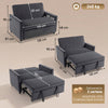 HOMCOM 2 Seater Sofa Bed, 3-in-1 Convertible Pull Out Sleeper Sofa with Clik-Clack Adjustable Backrest, Dark Grey
