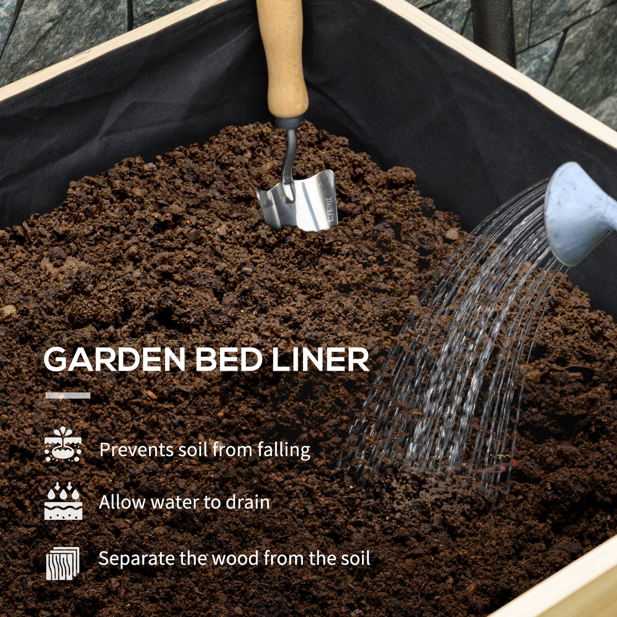 Outsunny Wooden Planter Box in Natural and Green