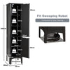 2-Door 160cm High Freestanding Bathroom Cabinet with 5-Tier Shelves-Black