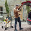 Heavy Duty Folding Shopping Cart with 83L Metal Basket-Black