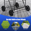 Heavy Duty Folding Shopping Cart with 83L Metal Basket-Black