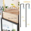 Full Length Wall-Mounted Mirror with Height Adjusting Hooks-Black