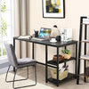 Industrial Computer Desk with Storage Sheves-Black