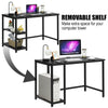 Industrial Computer Desk with Storage Sheves-Black