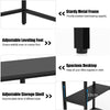 Industrial Computer Desk with Storage Sheves-Black
