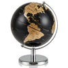 20CM Rotating Metallic Black World Globe with Metal Stand for Home School-Golden