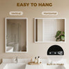 HOMCOM Wall-Mounted Bathroom Mirror, 70 x 50 cm Wall Mirror for Living Room, Bedroom, Hallway, White