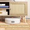Boho PE Rattan TV Stand with 2 Cabinets and Open Shelves