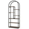 Bookshelf Industrial Arched Bookcase with 7 Open Shelves-Rustic Brown