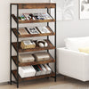 6 Tier Bookshelf with Heavy-Duty Metal Frame for Living Room-Rustic Brown