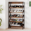 6 Tier Bookshelf with Heavy-Duty Metal Frame for Living Room-Rustic Brown
