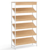 6 Tier Bookshelf with Heavy-Duty Metal Frame for Living Room-Natural