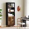 178 CM 5-Tier Bookshelf with Reversible Adjustable Shelf-Black