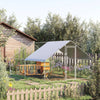 PawHut Chicken Walk-in Run, Galvanised Chicken Coop, Hen Poultry House Cage, Rabbit Hutch Pet Playpen Garden w/ Water-Resist Cover, 3 x 4 x 2m