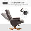 HOMCOM PU Leather Swivel Recliner Chair with Footstool, Wooden Base and Storage for Living Room, Brown