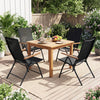 Breathable Fabric Folding Patio Chairs Set of 4-Black