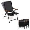 Breathable Fabric Folding Patio Chairs Set of 4-Black