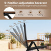 Breathable Fabric Folding Patio Chairs Set of 4-Black