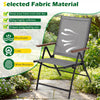 Breathable Fabric Folding Patio Chairs Set of 4-Grey