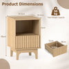 Brooklyn Fluted Modern Nightstand Set of 2 with Compartment-Natural
