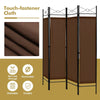 6 Feet 4-Panel Light Weight Room Divider with Polyester Cloth-Brown