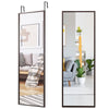 Full Length Wall-Mounted Mirror with Height Adjusting Hooks-Brown