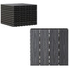 Outsunny WPC Interlocking Decking Tiles, Pack of 11 Interlocking Patio Paving Slabs, 30 x 30 x 2.2 cm, Grey
