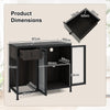 Buffet Sideboard with Power Outlets and LED Light Kitchen Storage Cabinet-Black