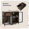 Buffet Sideboard with Power Outlets and LED Light Kitchen Storage Cabinet-Rustic Brown
