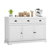Modern Buffet Sideboard 136cm Storage Cabinet with 3 Drawers-White