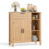Buffet Sideboard with Rattan Woven Doors and Adjustable Shelf-Natural