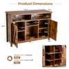 Buffet Storage Cabinet with Detachable 9-Bottle Wine Rack and 2 Door Cabinets-Rustic Brown