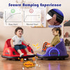 6V Kids Ride on Battery Powered Bumping Car with Flashing LED Lights-Purple