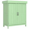 Outsunny Small Shed, Wooden Garden Shed with Openable Hinged Roof and Removable Shelf, 74 x 43 x 88 cm, Light Green