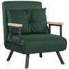 HOMCOM 4-in-1 Velvet-Feel Single Chair Bed, with Pillow - Green