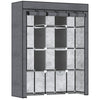 HOMCOM Fabric Wardrobe, with Rails and Shelves - Dark Grey
