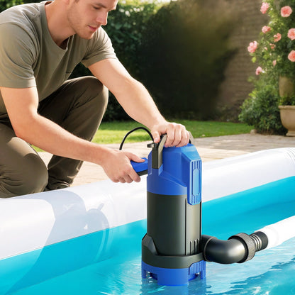 مضخة مياه غاطسة Outsunny 750W للمياه المتسخة/النظيفة، مضخة غاطسة كهربائية 20000 لتر/ساعة مع مفتاح تعويم، لتصريف المياه من بركة الحديقة، وحوض الاستحمام الساخن، والخنادق، محمولة وخفيفة الوزن