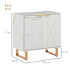 HOMCOM Elegant Storage Sideboard - White/Gold-Tone