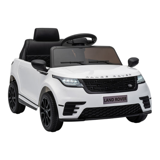 AIYAPLAY Range Rover Velar Licensed 12V Electric Car for Kids with Remote, 4-Wheel Suspension, Slow Start for 2-4 Years, White