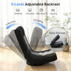 HOMCOM Floor Chair, Folding Floor Sofa with Adjustable Backrest, Wide Seat, Swivel Base, Black