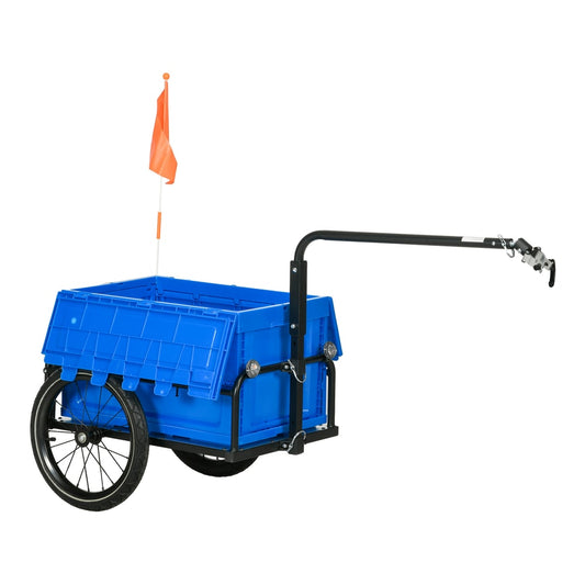 HOMCOM Steel Trailer for Bike in Blue