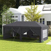 Outsunny Outsunny 3 x 6 m Garden Pop Up Gazebo, Wedding Party Tent Marquee, Water Resistant Awning Canopy with Sidewalls, Windows, Carry Bag, Grey
