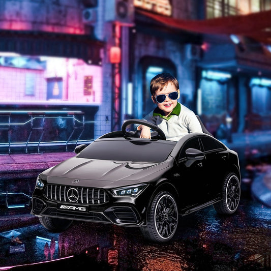 AIYAPLAY Mercedes-Benz AMG CLA 45 Licensed 12V Kids Electric Car in Black
