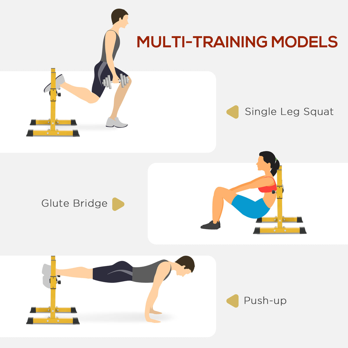 SPORTNOW Bulgarian Split Squat Stand in Yellow