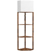 HOMCOM Corner Floor Light, with Shelves - Wood-Effect