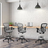 Mesh Drafting Chair with Adjustable Footrest-Grey