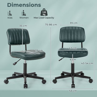 Adjustable Ergonomic Leisure Chair with PU Leather-Green